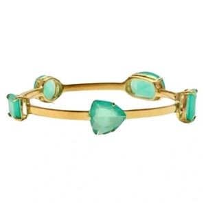 KATE SPADE • Beryl Green Squared Away Stone Bracelet Bangle